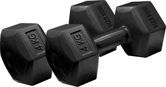 
IRON GYM, 
FIXED HEX DUMBBELL 4KG PAIR, 
Detail 1
