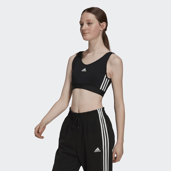 
ADIDAS, 
Essentials 3-Stripes Crop Top With Removable Pads, 
Detail 1
