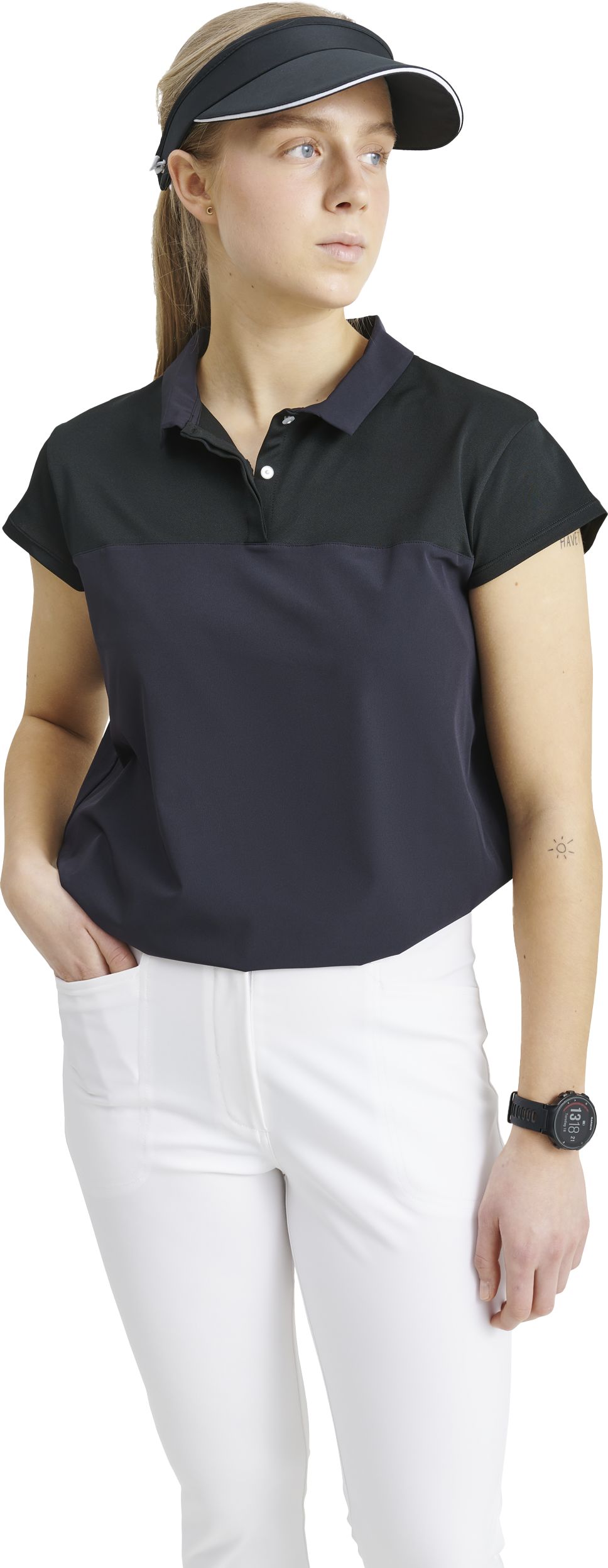 ABACUS, W LDS BECKY CUPSLEEVE POLO