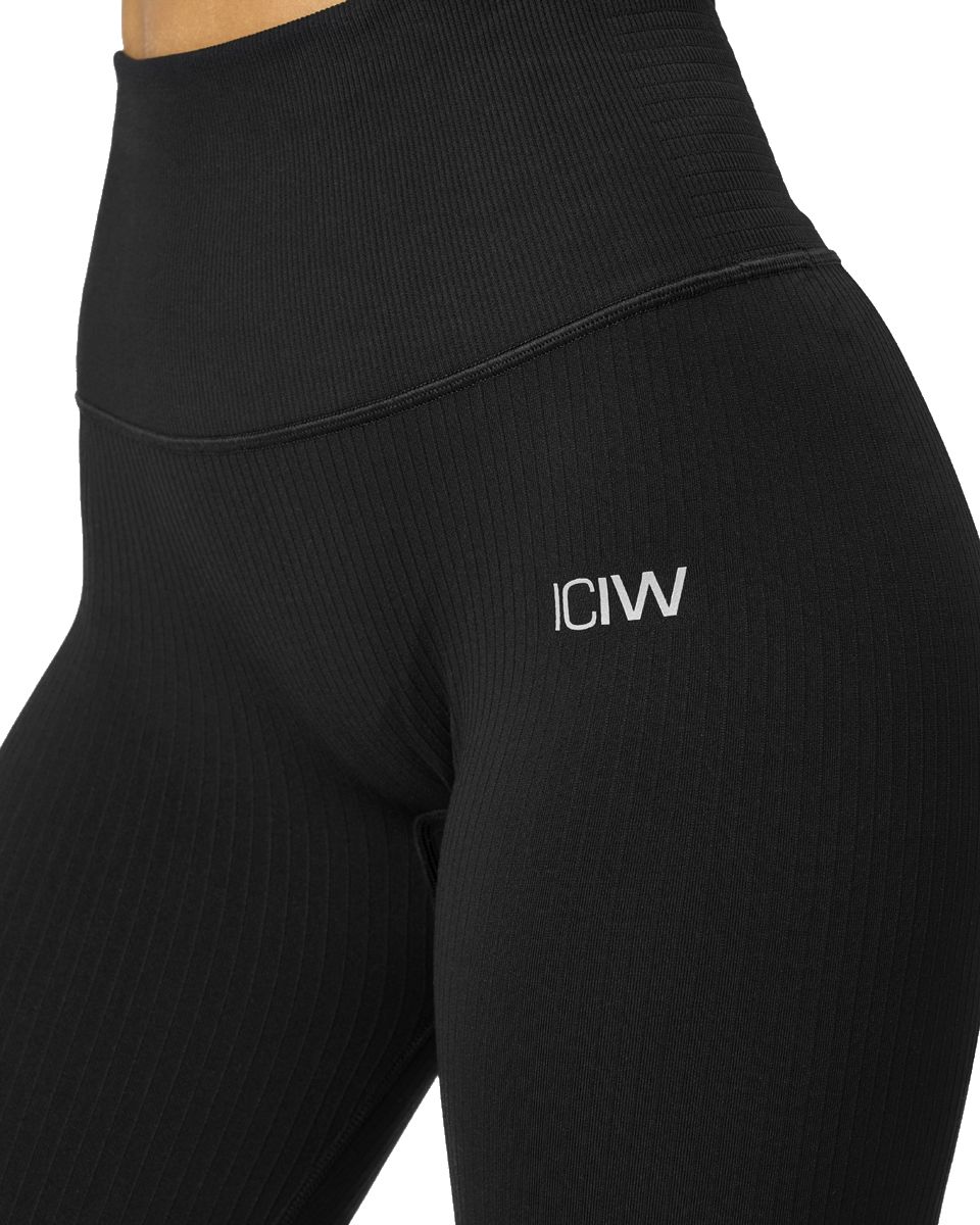 ICANIWILL, W RIBBED DEFINE SEAMLESS POCKET TIGHTS